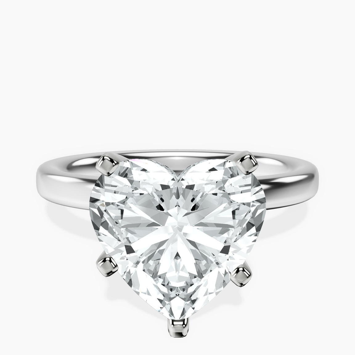 14kt White Gold Four Prong Solitaire 2mm Lab Diamond Ring front image