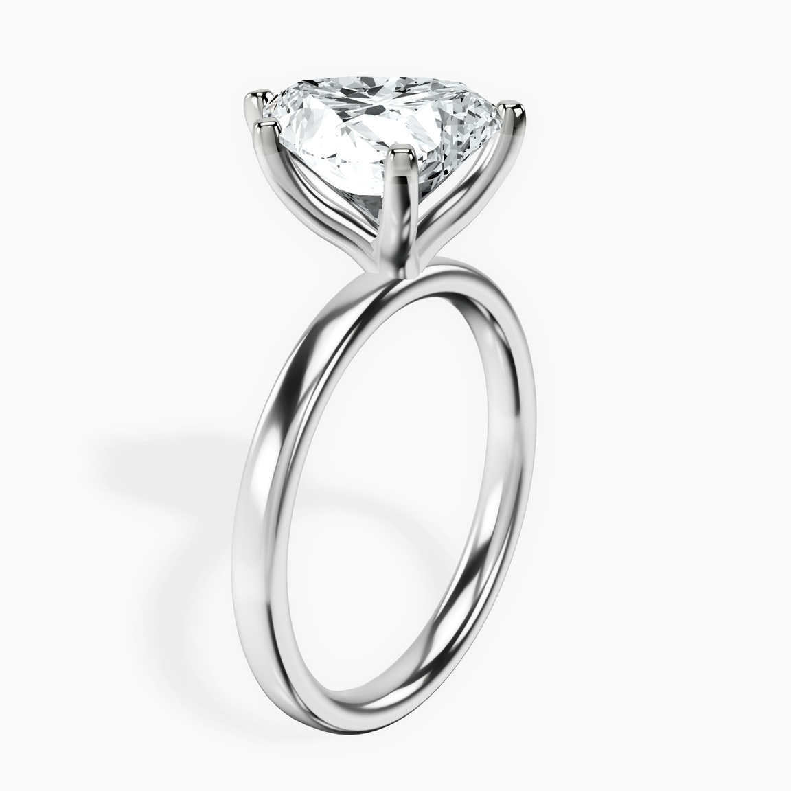 14kt White Gold Four Prong Solitaire 2mm Lab Diamond Ring standing product image one