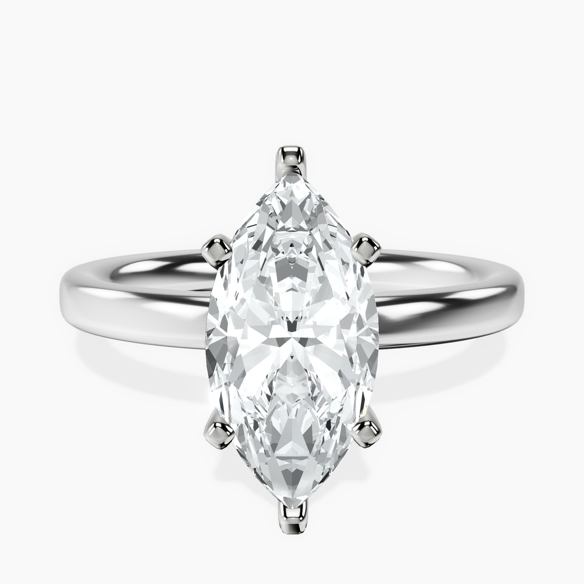 Platinum Four Prong Solitaire 2mm Lab Diamond Ring front image