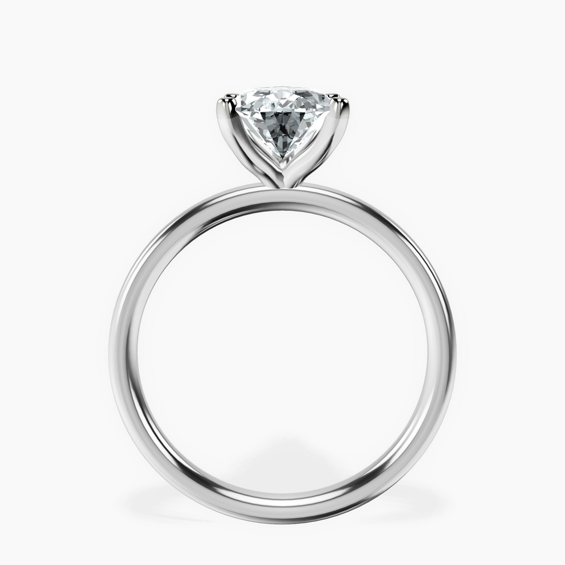 18ct White Gold Four Prong Solitaire 2mm Lab Diamond Ring side right image one