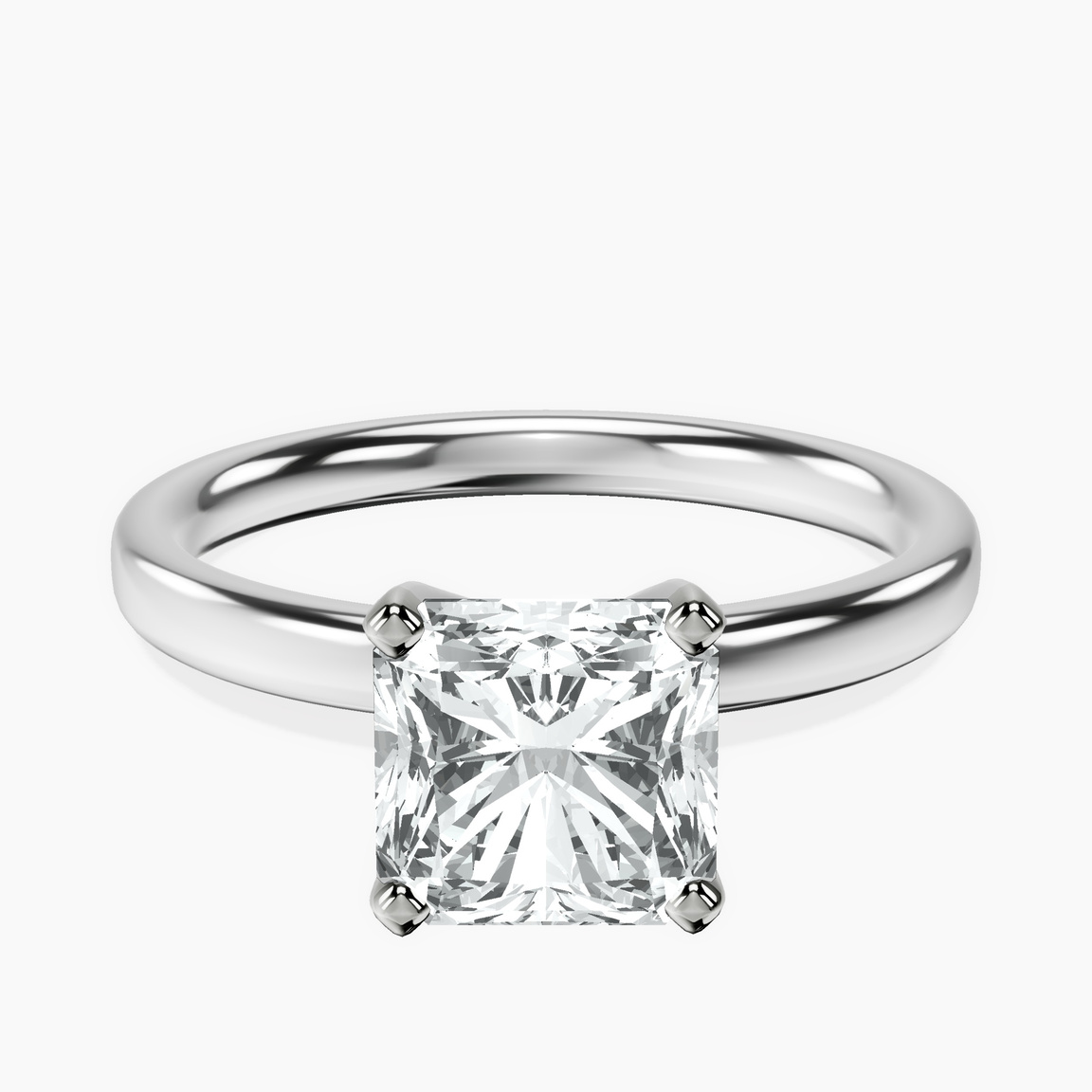 18ct White Gold Four Prong Solitaire 2mm Lab Diamond Ring front image