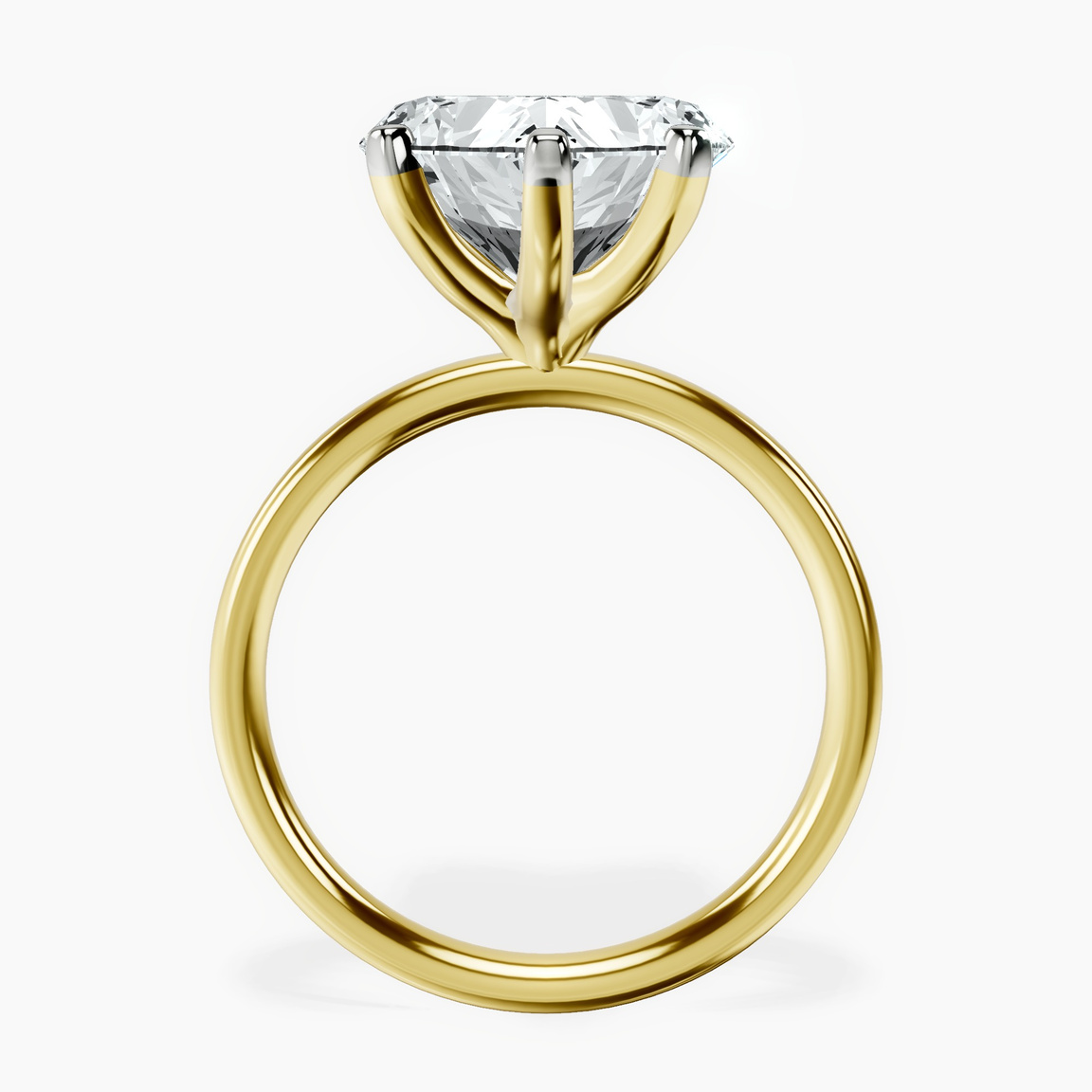 10kt Yellow Gold Four Prong Solitaire 2mm Lab Diamond Ring side right image one