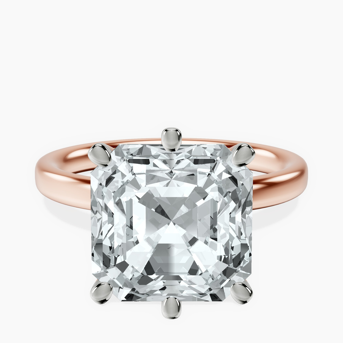 10kt Rose Gold Six Prong Solitaire 2mm Lab Diamond Ring front image