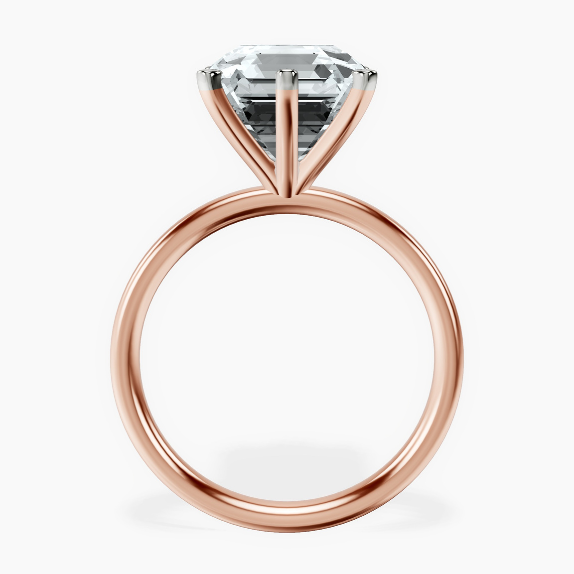 10kt Rose Gold Six Prong Solitaire 2mm Lab Diamond Ring side right image one