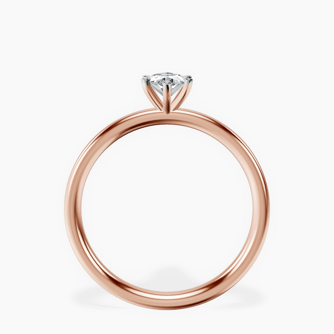 10kt Rose Gold Six Prong Solitaire 2mm Lab Diamond Ring side right image one