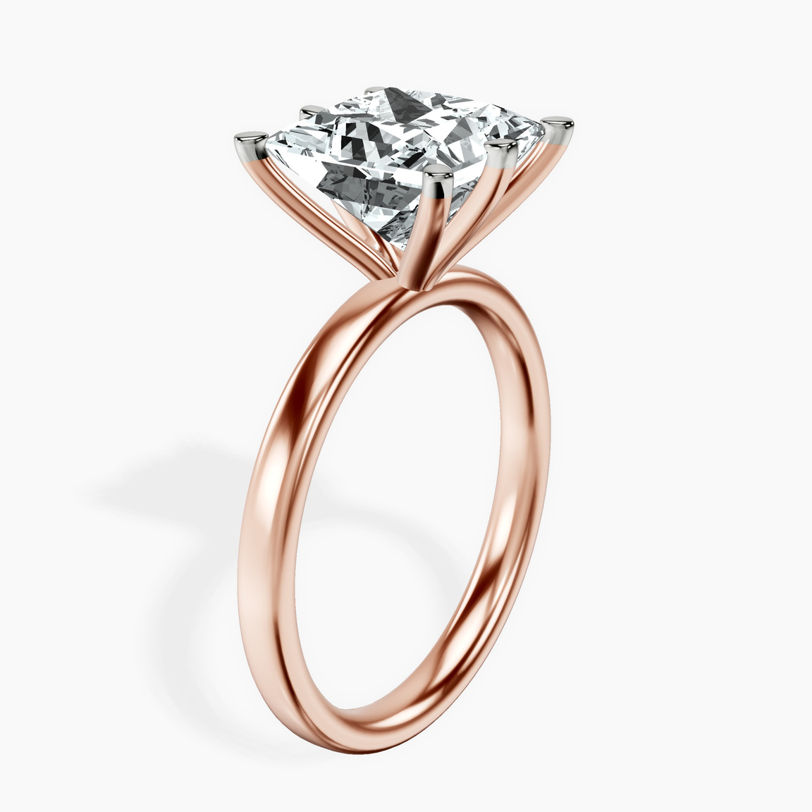 10kt Rose Gold Six Prong Solitaire 2mm Lab Diamond Ring standing product image one