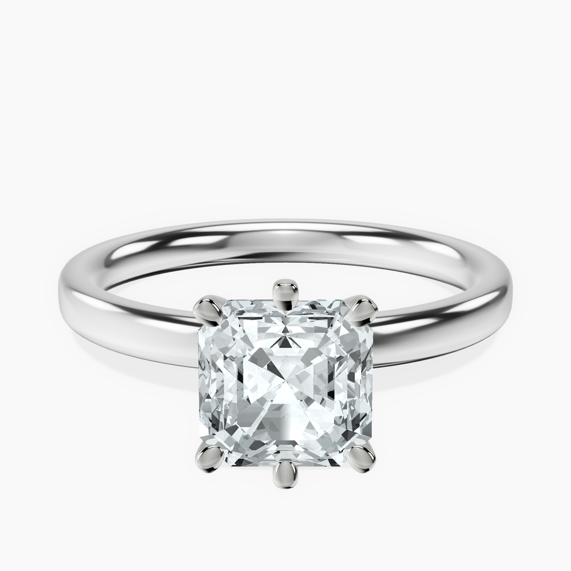 Platinum Six Prong Solitaire 2mm Lab Diamond Ring front image