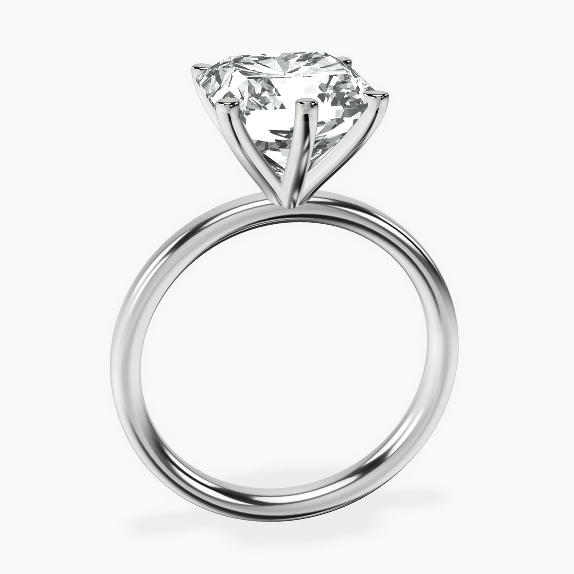 10kt White Gold Six Prong Solitaire 2mm Lab Diamond Ring side right image one