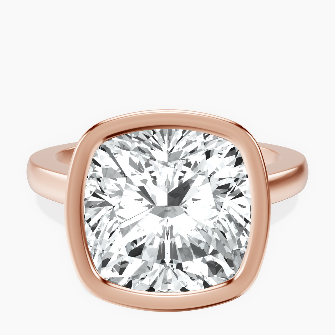 10kt Rose Gold Bezel Set Solitaire Lab Diamond Ring front image