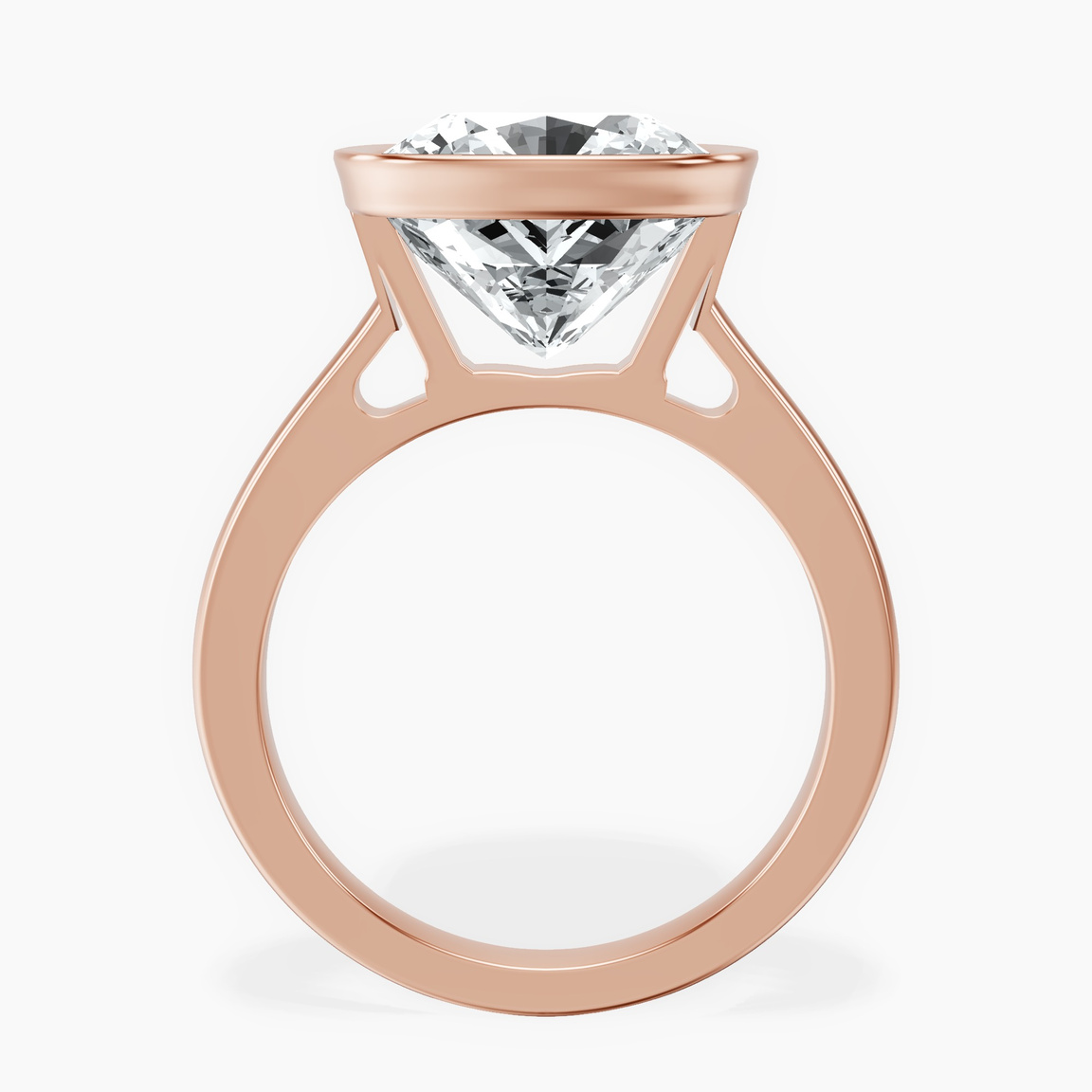 10kt Rose Gold Bezel Set Solitaire Lab Diamond Ring side right image one