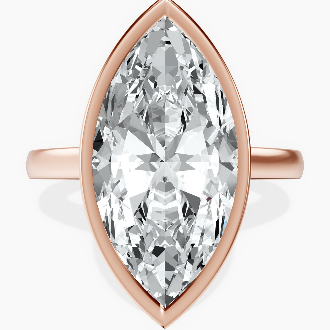 18kt Rose Gold Bezel Set Solitaire Lab Diamond Ring front image