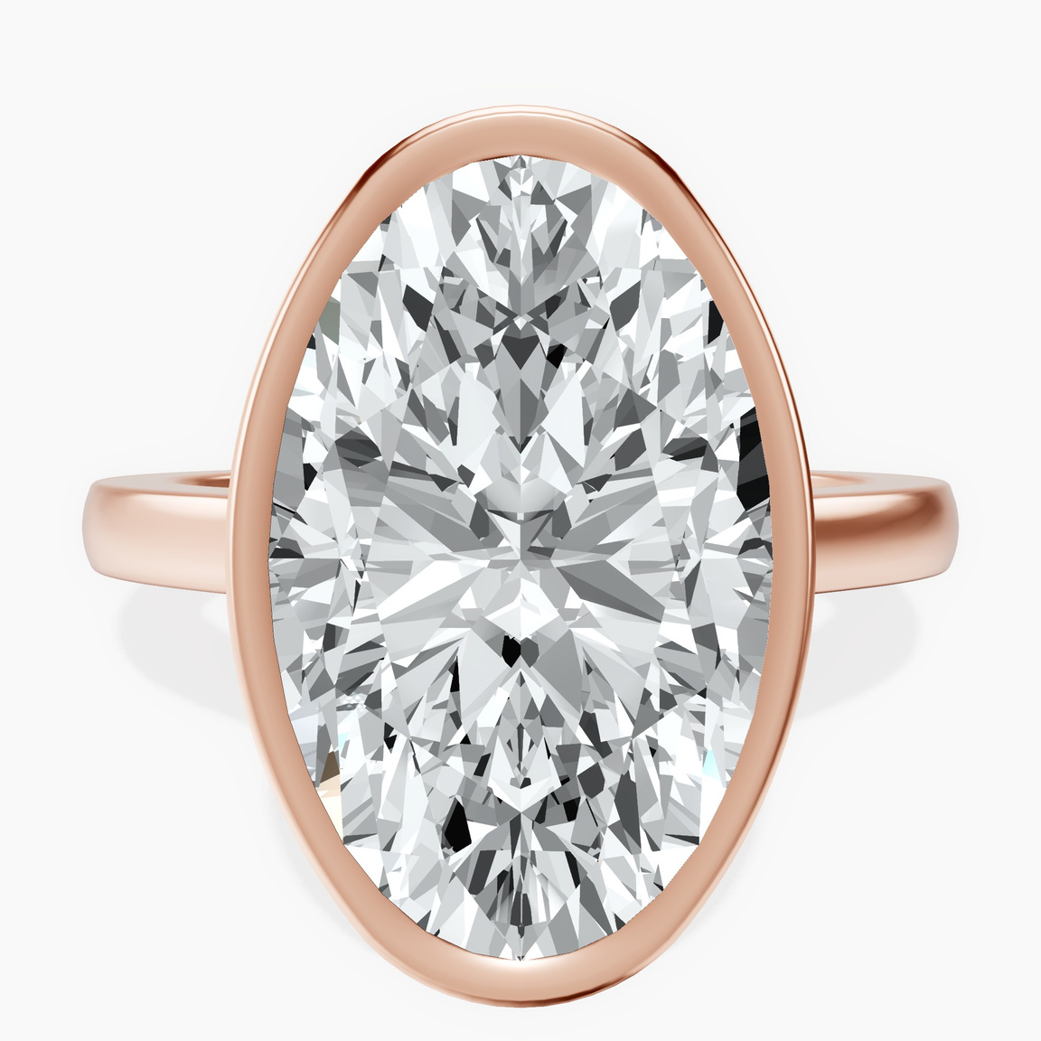 14kt Rose Gold Bezel Set Solitaire Lab Diamond Ring front image