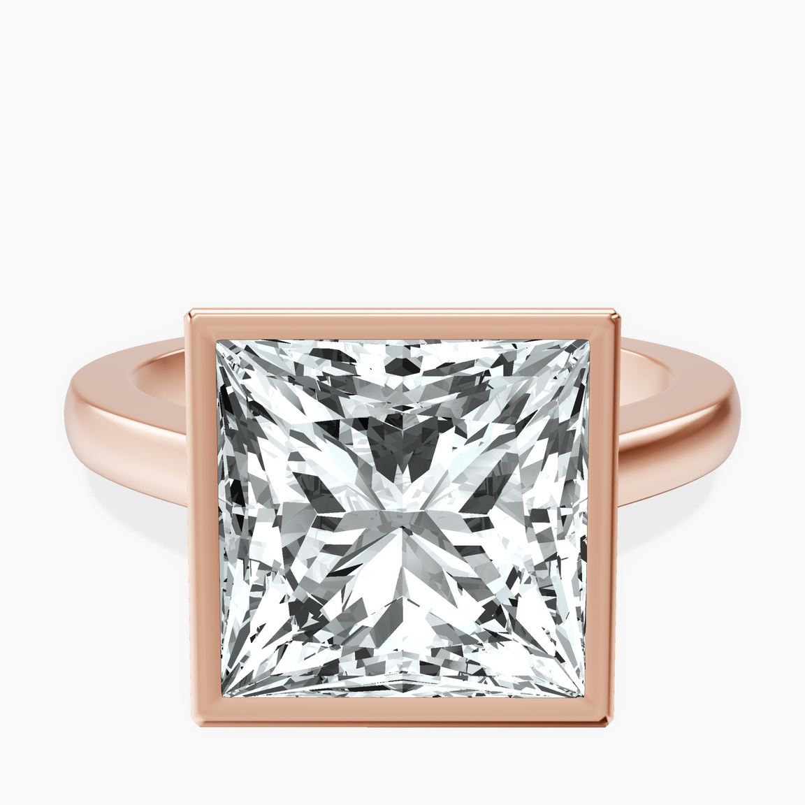 14kt Rose Gold Bezel Set Solitaire Lab Diamond Ring front image