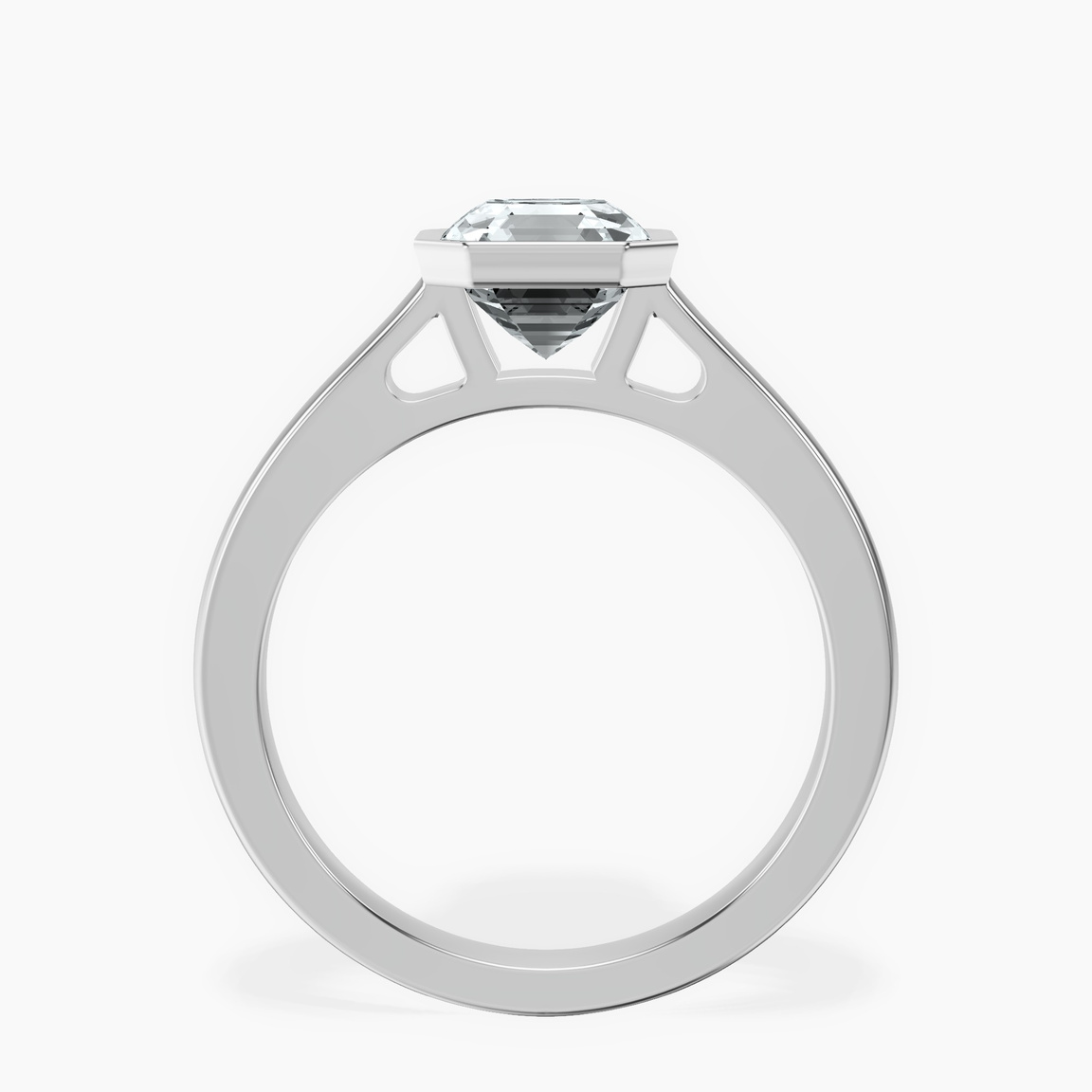 Platinum Bezel Set Solitaire Lab Diamond Ring side right image one