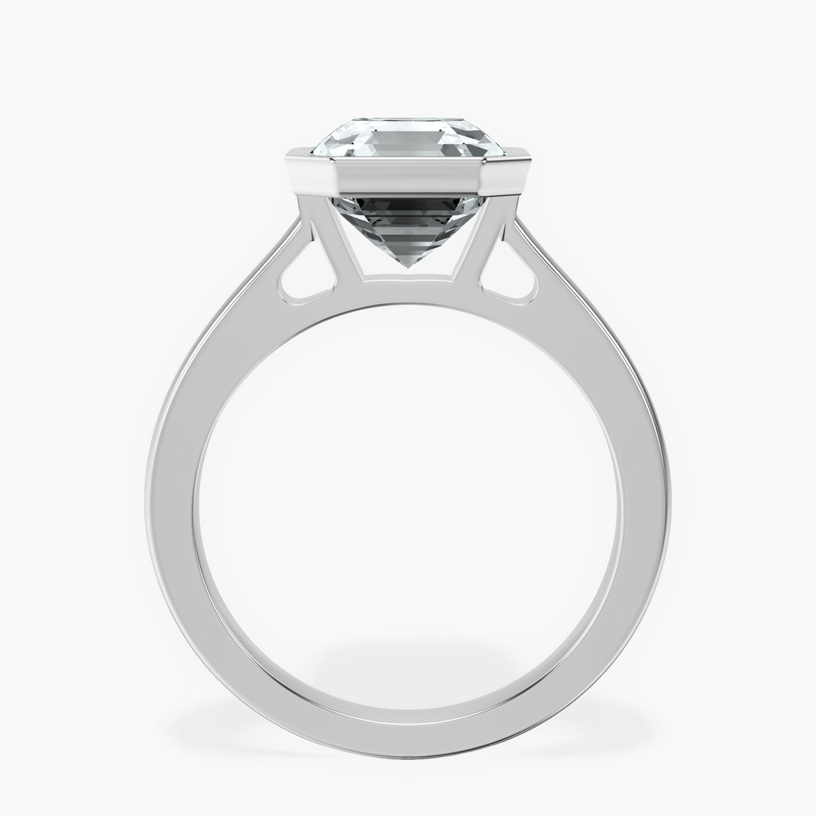 Platinum Bezel Set Solitaire Lab Diamond Ring side right image one