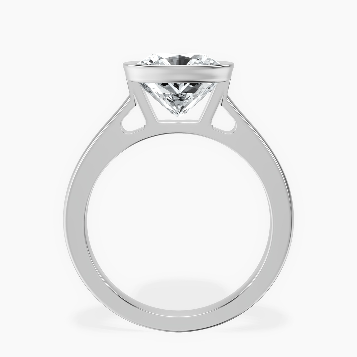 Platinum Bezel Set Solitaire Lab Diamond Ring side right image one
