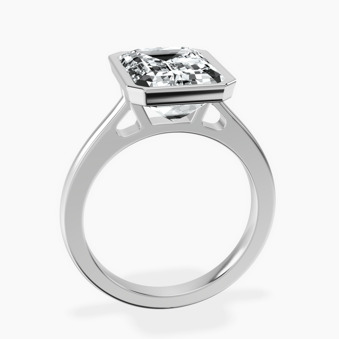 Platinum Bezel Set Solitaire Lab Diamond Ring side right image one