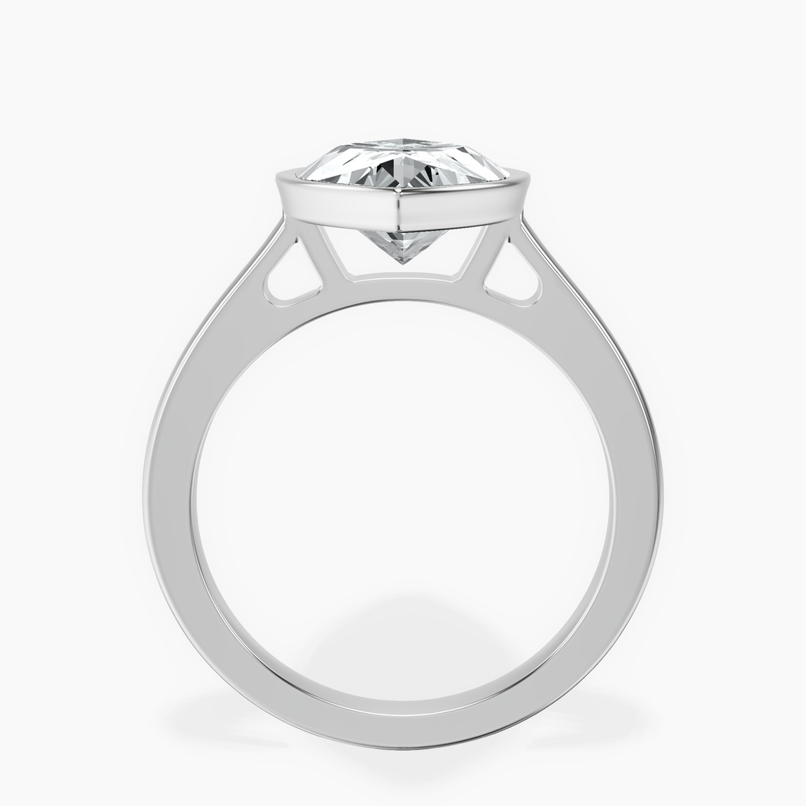 Platinum Bezel Set Solitaire Lab Diamond Ring side right image one