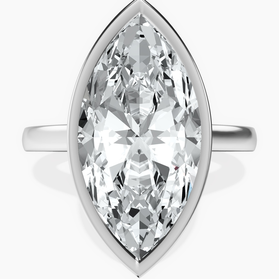 Platinum Bezel Set Solitaire Lab Diamond Ring front image