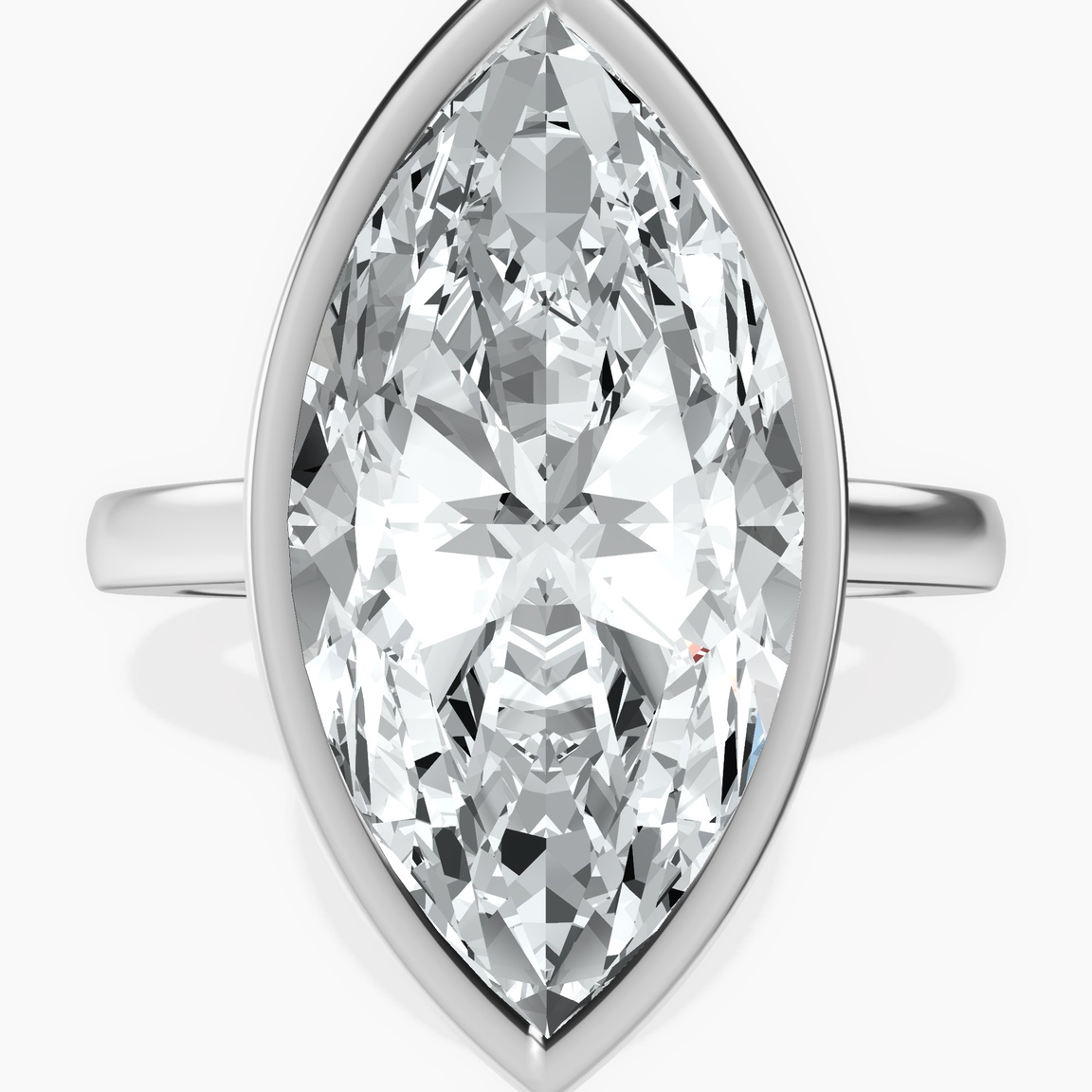 Platinum Bezel Set Solitaire Lab Diamond Ring front image
