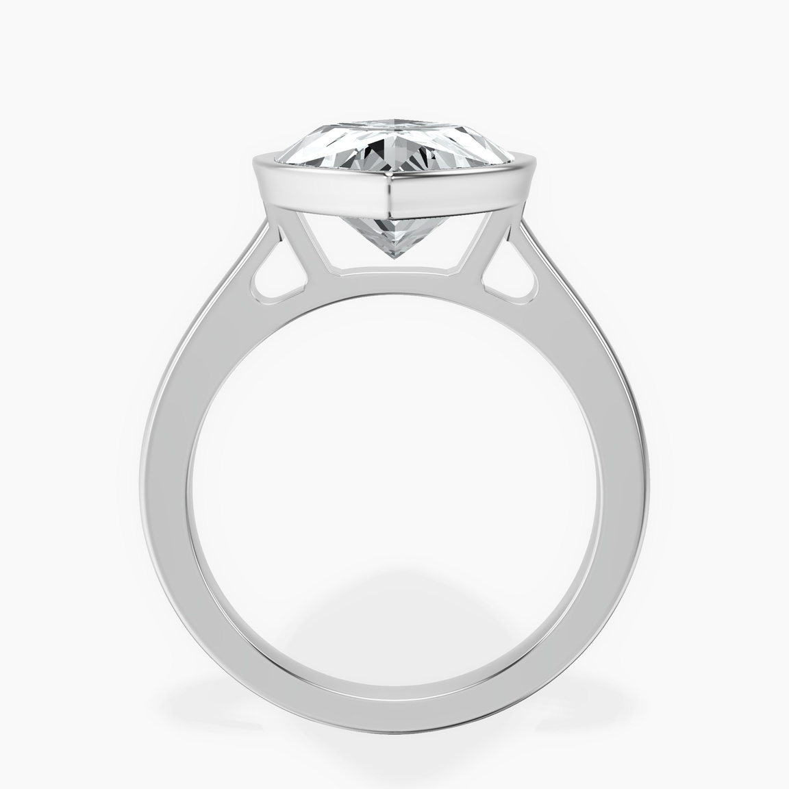 Platinum Bezel Set Solitaire Lab Diamond Ring side right image one