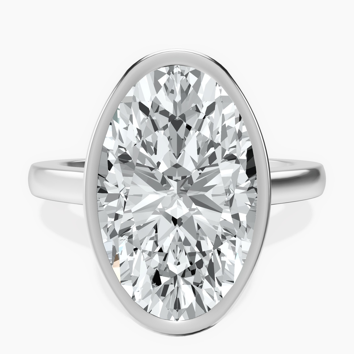 Platinum Bezel Set Solitaire Lab Diamond Ring front image