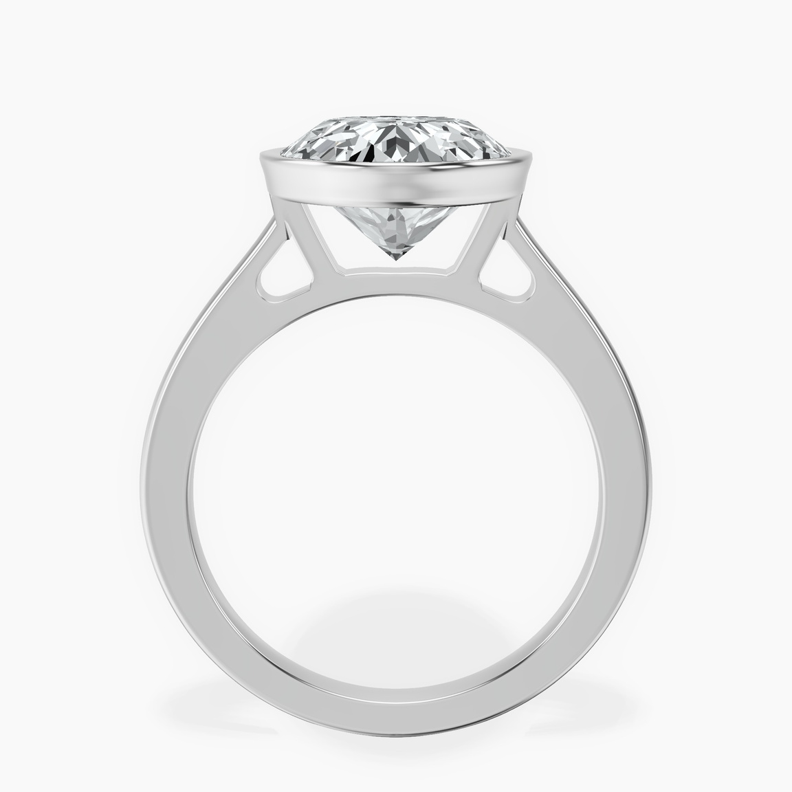 Platinum Bezel Set Solitaire Lab Diamond Ring side right image one