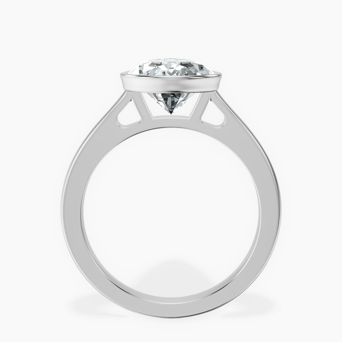 Platinum Bezel Set Solitaire Lab Diamond Ring side right image one
