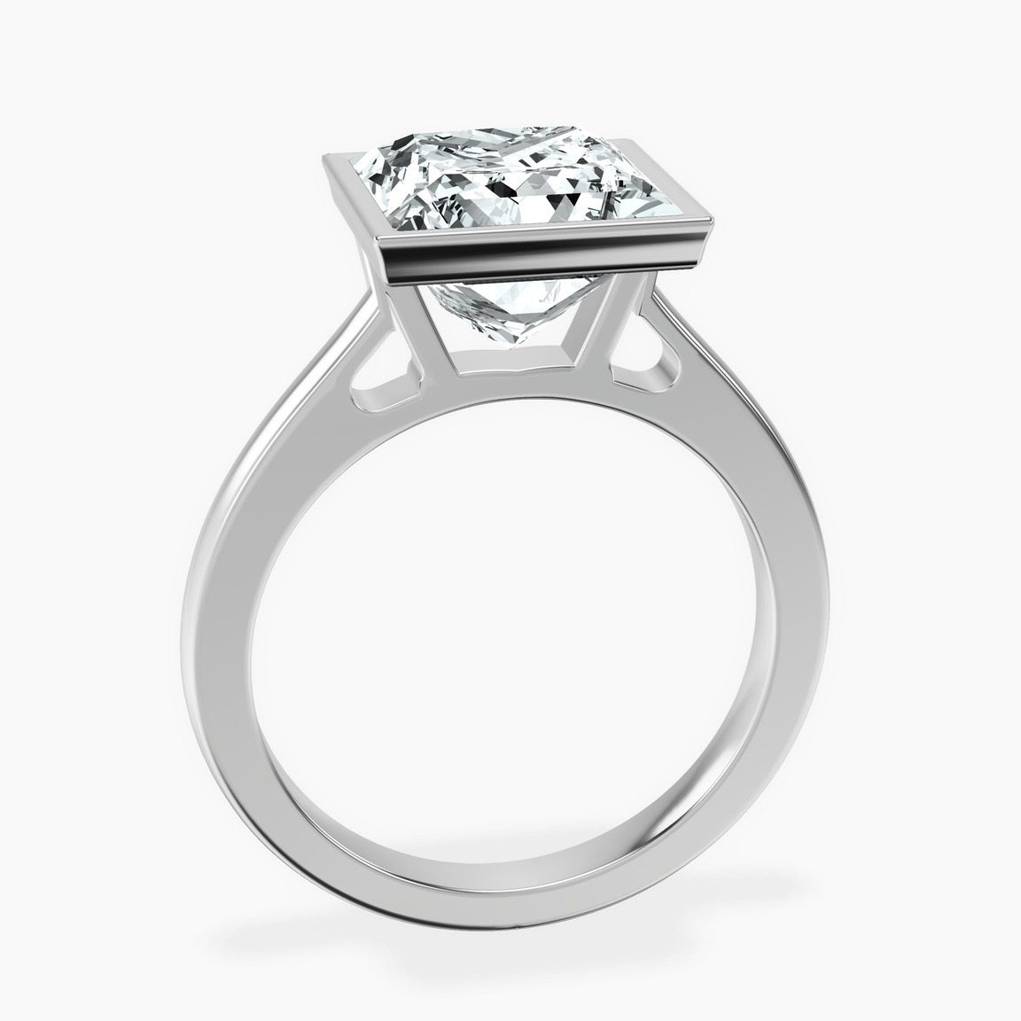 Platinum Bezel Set Solitaire Lab Diamond Ring side right image one