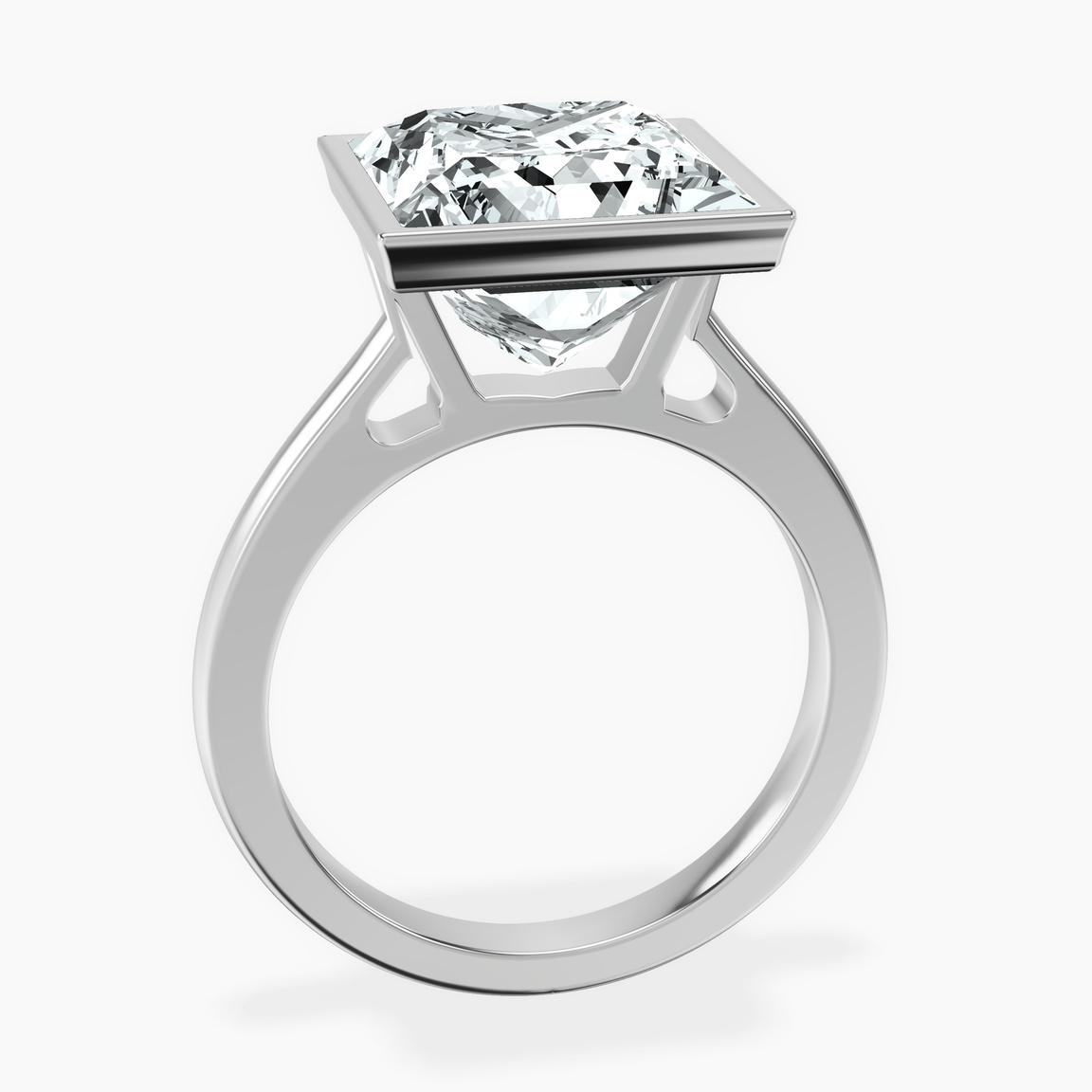 18kt White Gold Bezel Set Solitaire Lab Diamond Ring side right image one