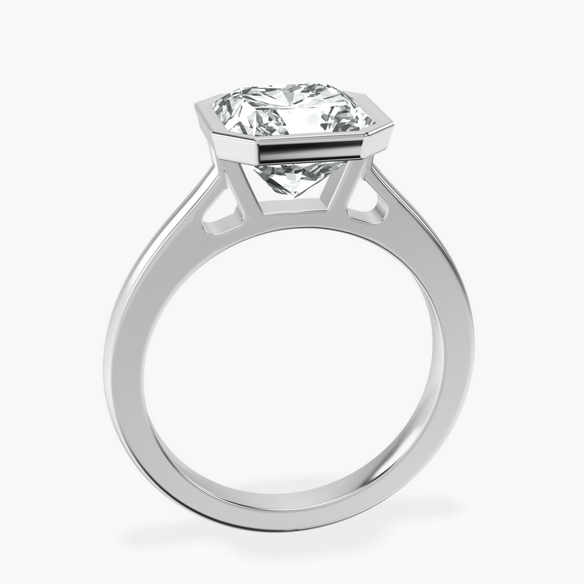 Platinum Bezel Set Solitaire Lab Diamond Ring side right image one