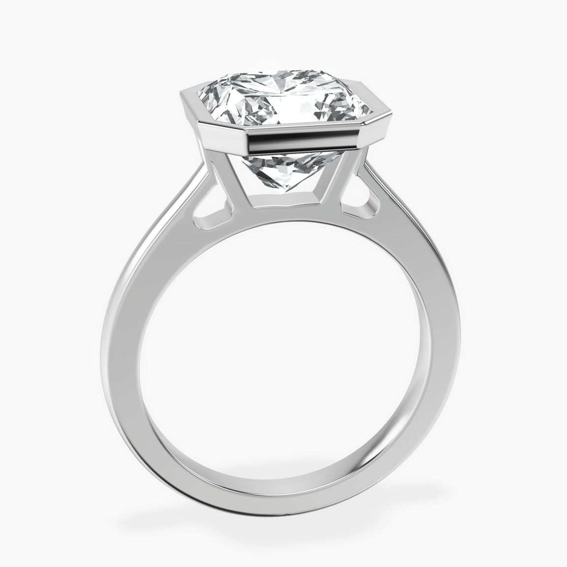 Platinum Bezel Set Solitaire Lab Diamond Ring side right image one