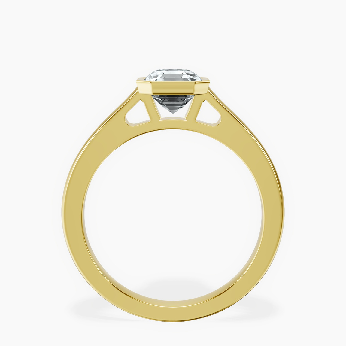 14kt Yellow Gold Bezel Set Solitaire Lab Diamond Ring side right image one