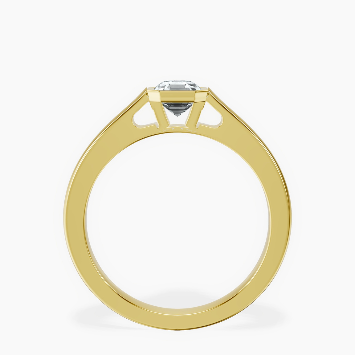 14kt Yellow Gold Bezel Set Solitaire Lab Diamond Ring side right image one