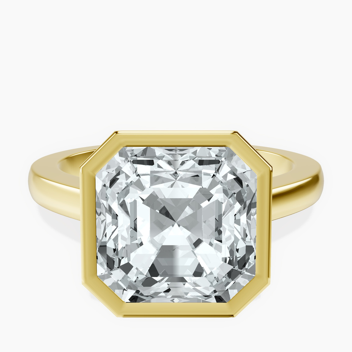 18kt Yellow Gold Bezel Set Solitaire Lab Diamond Ring front image