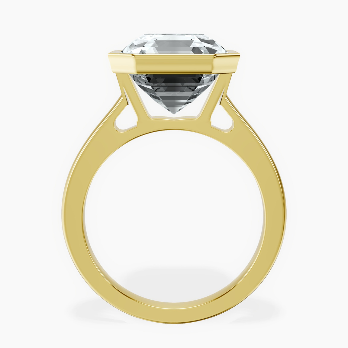 10kt Yellow Gold Bezel Set Solitaire Lab Diamond Ring side right image one