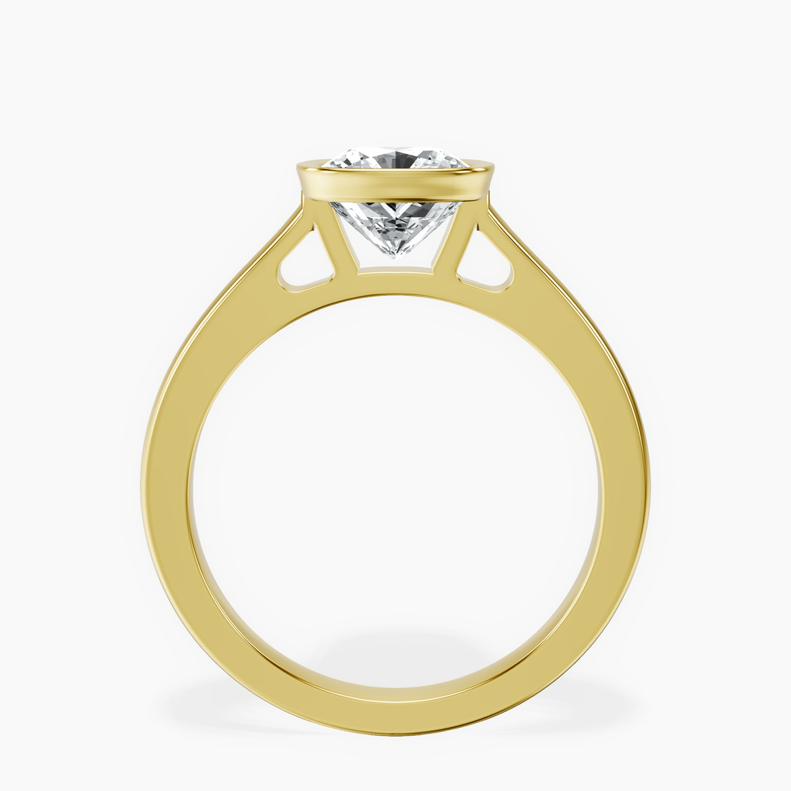 9ct Yellow Gold Bezel Set Solitaire Lab Diamond Ring side right image one