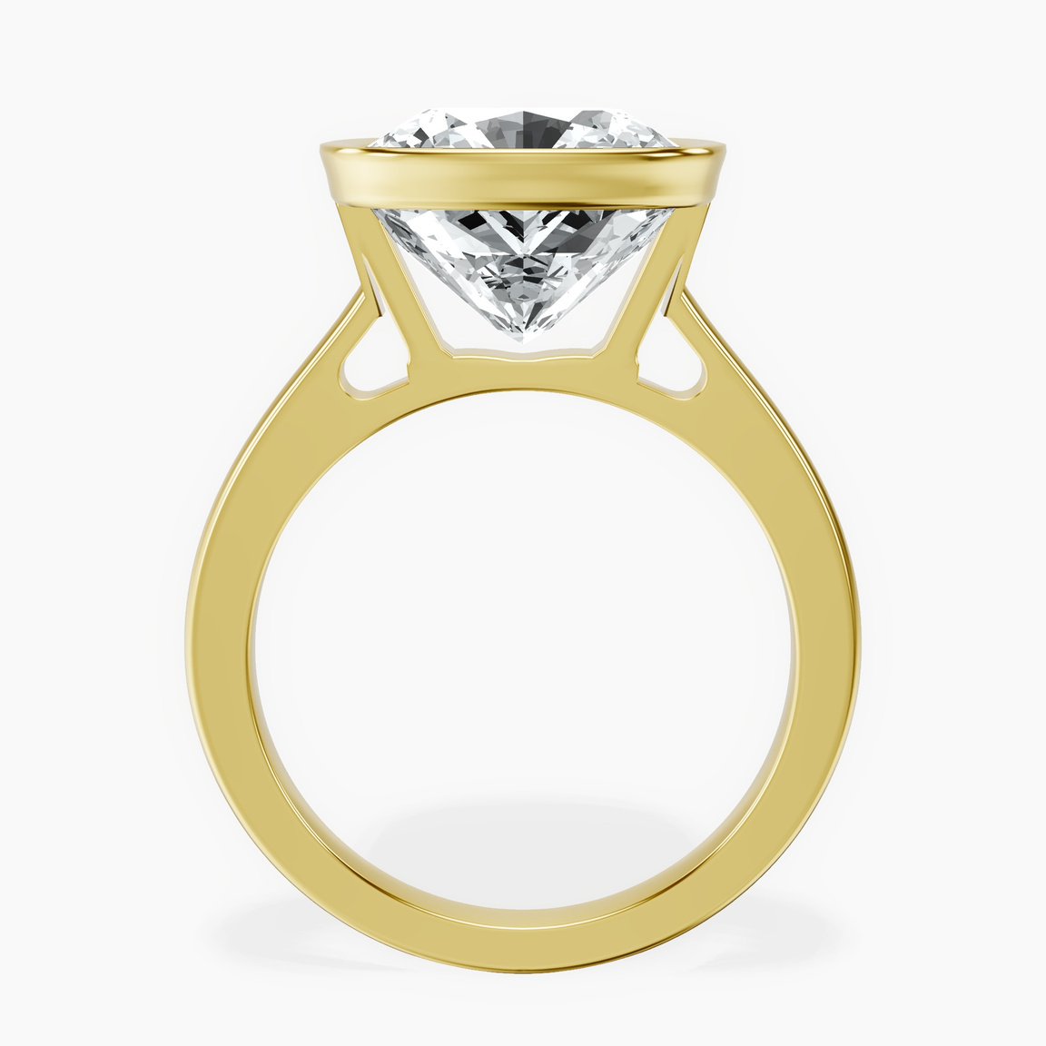 14kt Yellow Gold Bezel Set Solitaire Lab Diamond Ring side right image one