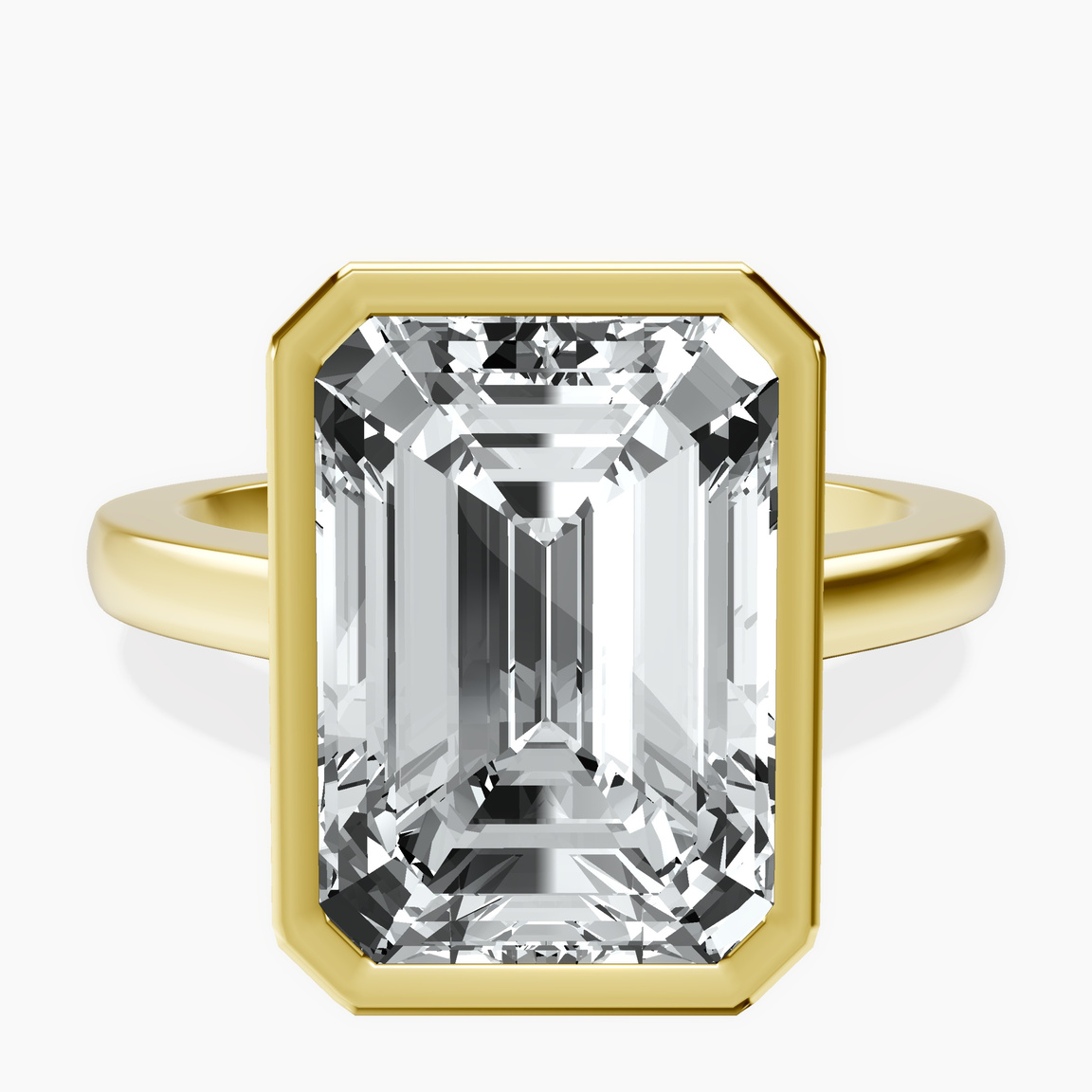 10kt Yellow Gold Bezel Set Solitaire Lab Diamond Ring front image