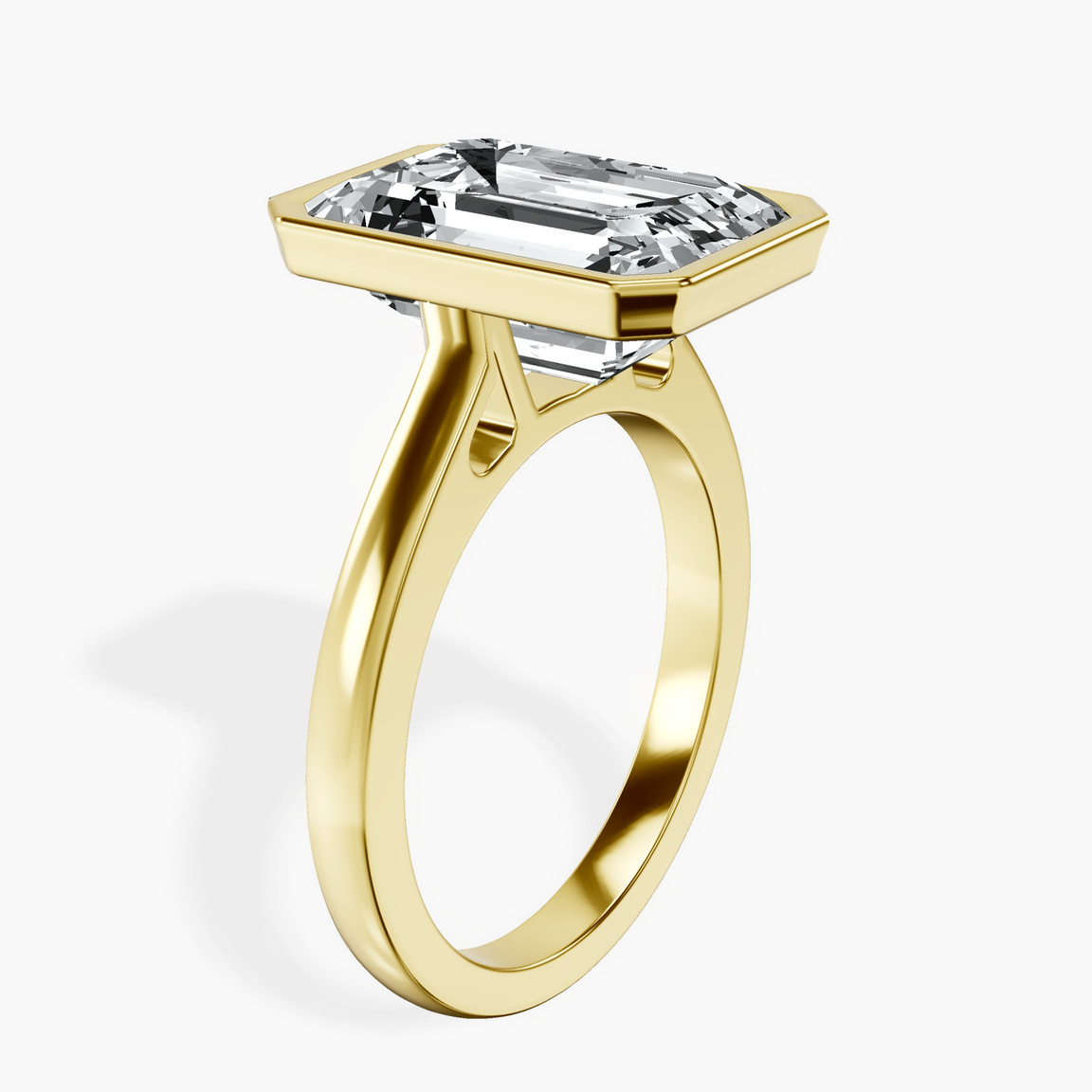 10kt Yellow Gold Bezel Set Solitaire Lab Diamond Ring standing product image one