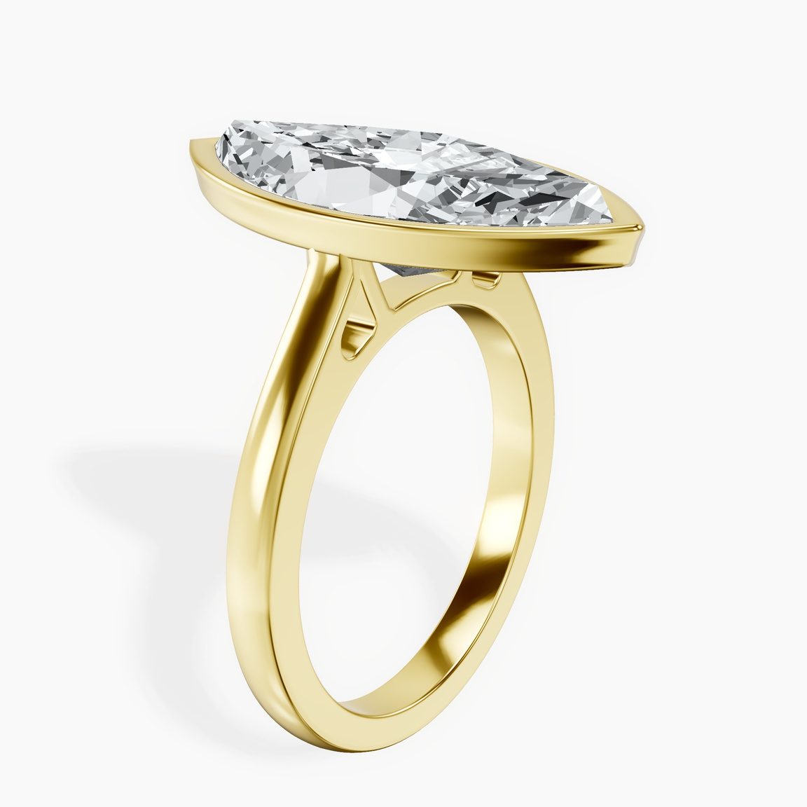 10kt Yellow Gold Bezel Set Solitaire Lab Diamond Ring standing product image one