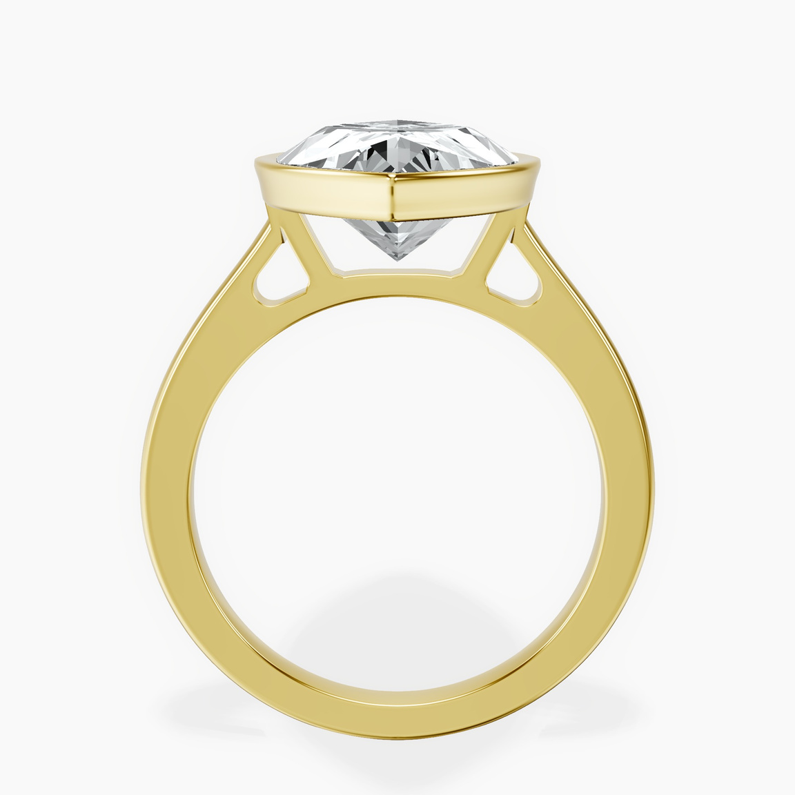 10kt Yellow Gold Bezel Set Solitaire Lab Diamond Ring side right image one