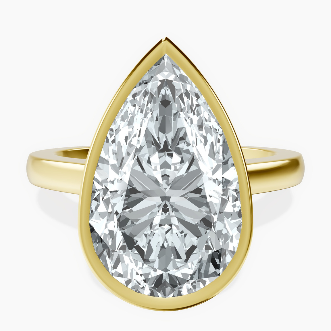 10kt Yellow Gold Bezel Set Solitaire Lab Diamond Ring front image