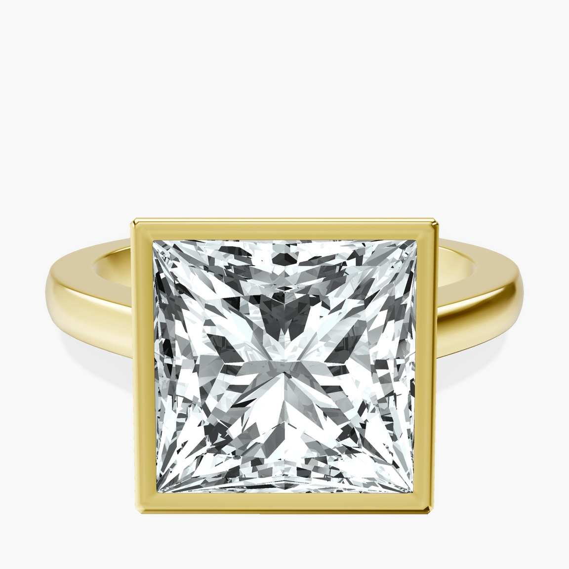 10kt Yellow Gold Bezel Set Solitaire Lab Diamond Ring front image