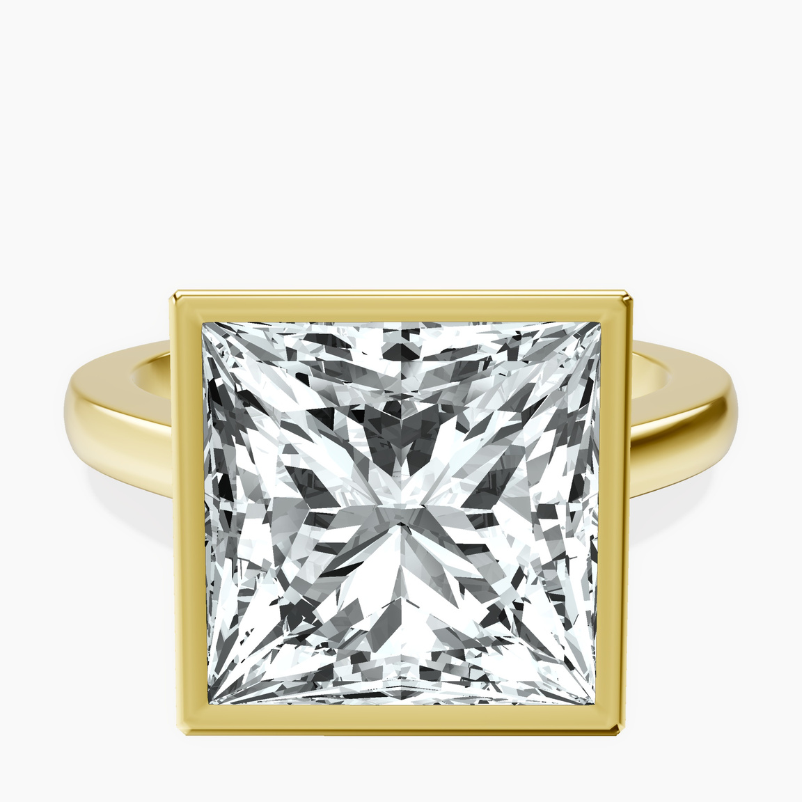 10kt Yellow Gold Bezel Set Solitaire Lab Diamond Ring front image