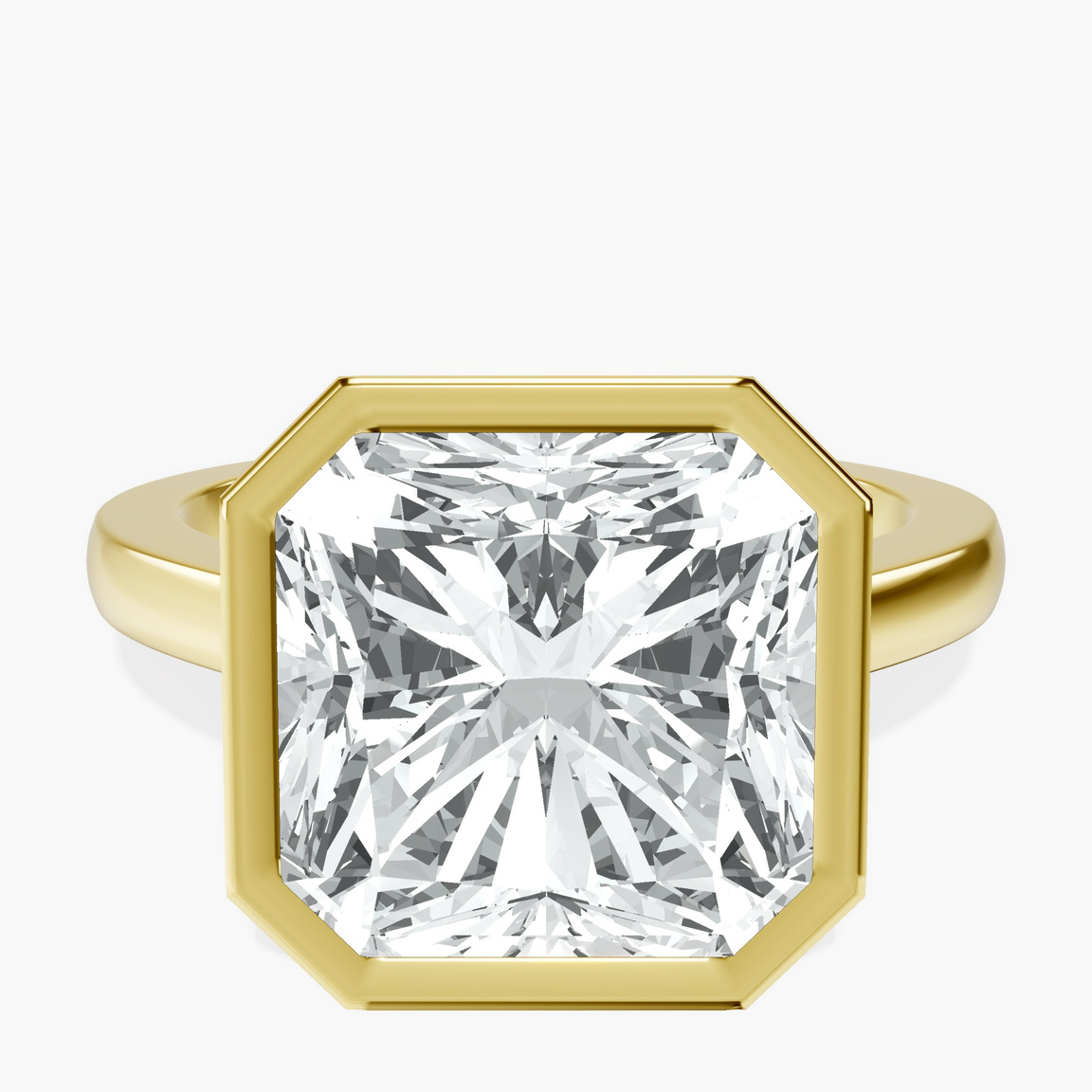 14kt Yellow Gold Bezel Set Solitaire Lab Diamond Ring front image