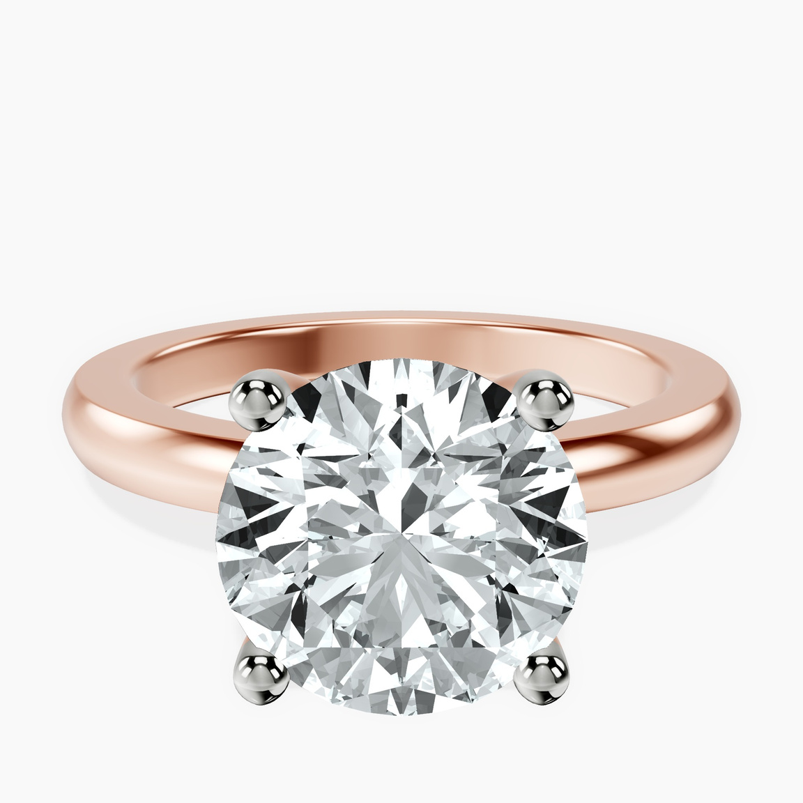 10kt Rose Gold Quinn Solitaire Lab Diamond Ring front image