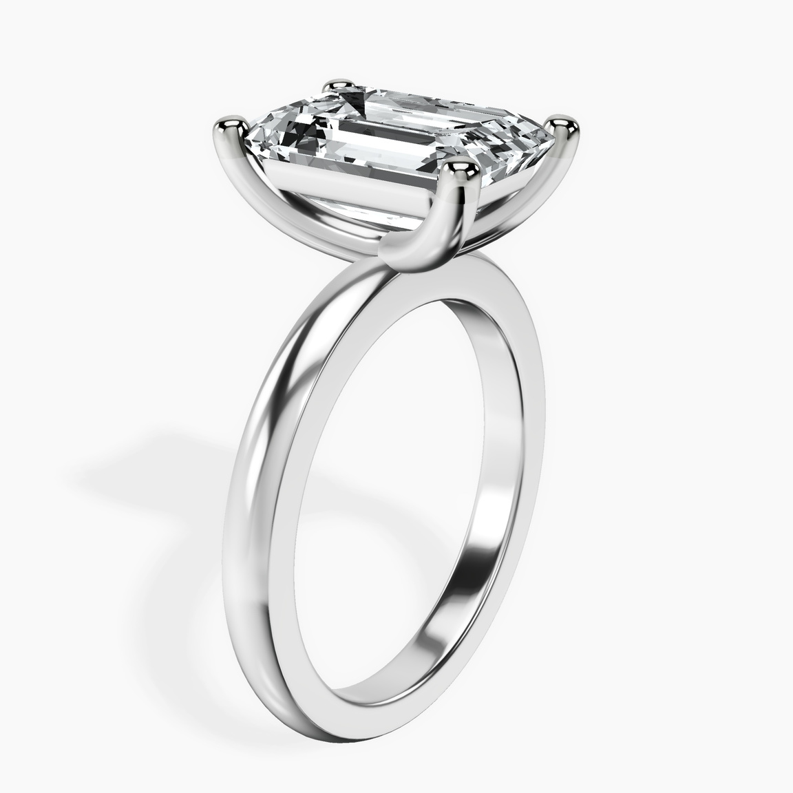 10kt White Gold Quinn Solitaire Lab Diamond Ring standing product image one