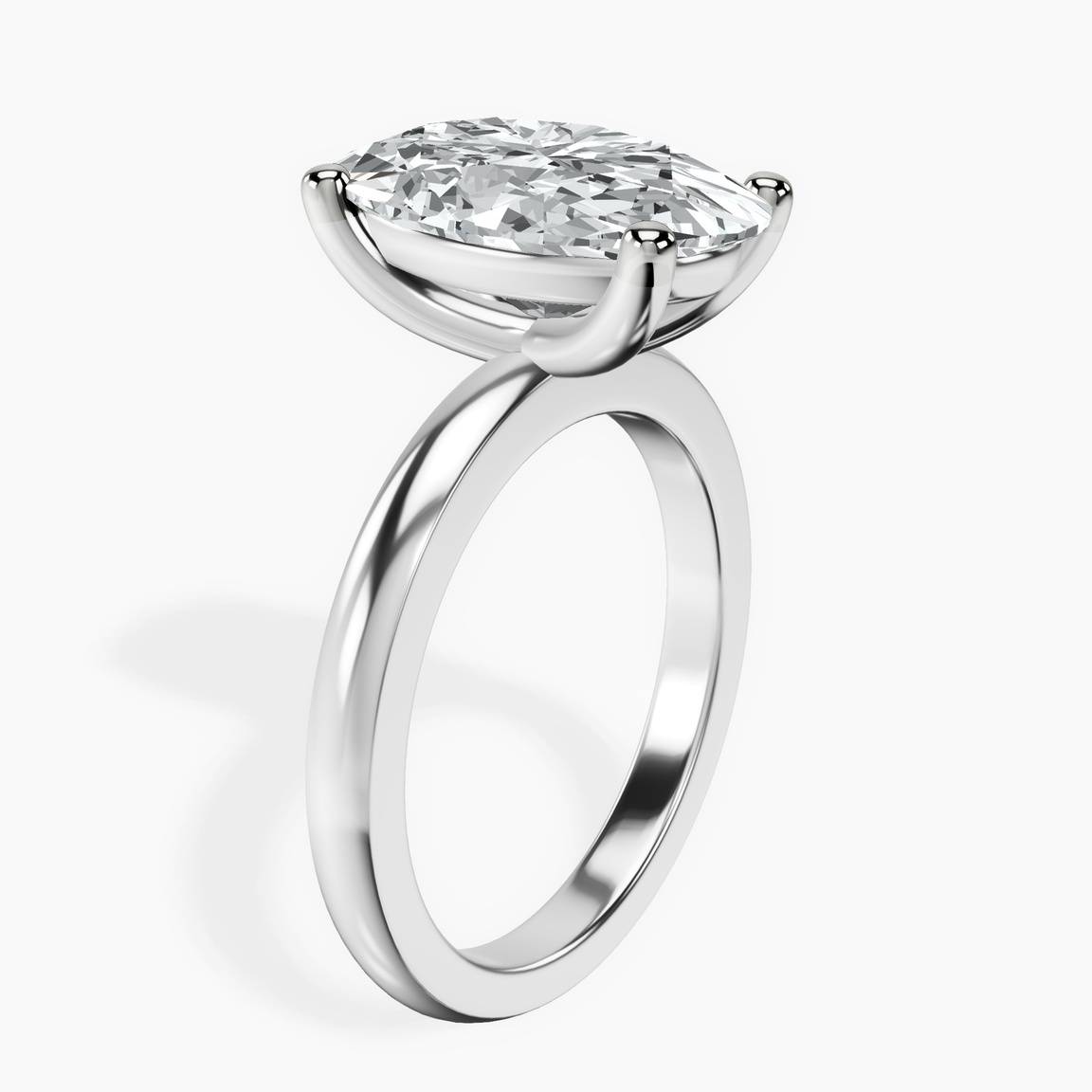 10kt White Gold Quinn Solitaire Lab Diamond Ring standing product image one