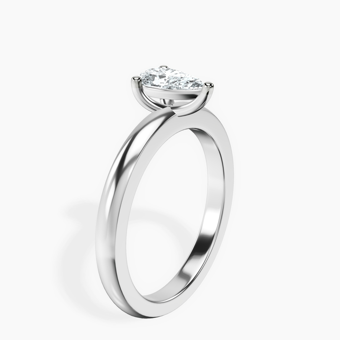 10kt White Gold Quinn Solitaire Lab Diamond Ring standing product image one